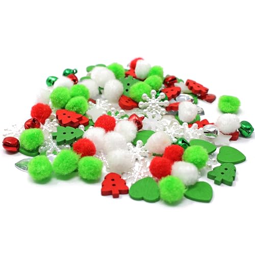 Special-Touches Knöpfe aus Holz, Acryl und Harz, für Kartengestaltung, Verzierungen, 150 Stück, Xmas & Pom Poms Special-Touches Knöpfe aus Holz, Acryl und Harz, für Kartengestaltung, Verzierungen, 150 Stück, Xmas & Pom Poms von Special-Touches