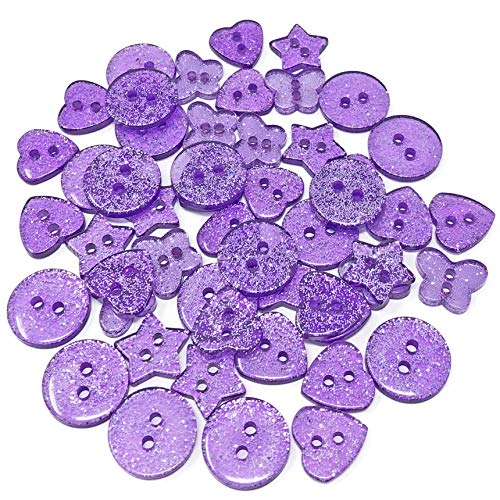 Special Touches Knöpfe aus Kunstharz, violett, glitzernd, 13 mm, 50 Stück von Special Touches