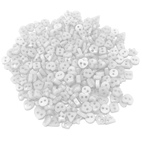 Special Touches Kunstharzknöpfe für Kartenverzierungen, 6 mm, verschiedene Formen, Weiß, 300 Stück von Special Touches