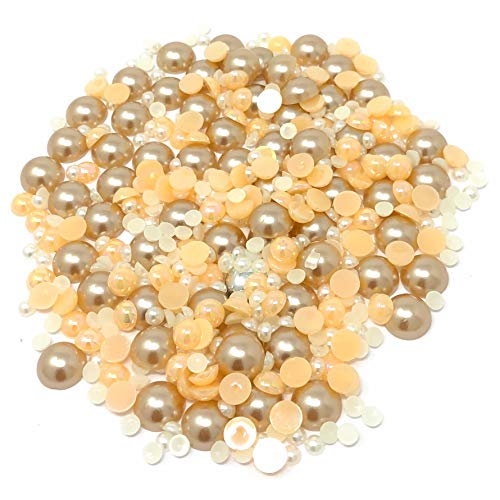 Special Touches Mini-Perlen aus Kunstharz, gemischte Größen, flache Rückseite, 500 Stück pro Packung (Vintage Gold) von Special Touches