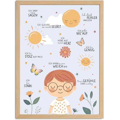 SpecialMe® Affirmationsposter Kinder Wandbilder Kinderzimmer Klassenzimmer Wanddeko Mutmacher Selbstliebe Motivation Blau von SpecialMe