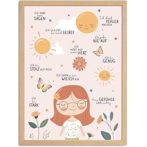 SpecialMe® Affirmationsposter Kinder Wandbilder Kinderzimmer Klassenzimmer Wanddeko Mutmacher Selbstliebe Motivation Rosa von SpecialMe
