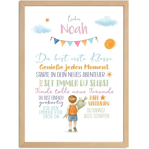 SpecialMe® Kinder-Poster Einschulung Motivation Affirmation personalisiert mit Namen Mutmacher Geschenk Deko Schulstart von SpecialMe