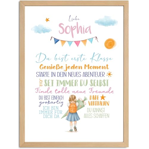 SpecialMe® Kinder-Poster Einschulung Motivation Affirmation personalisiert mit Namen Mutmacher Geschenk Deko Schulstart von SpecialMe