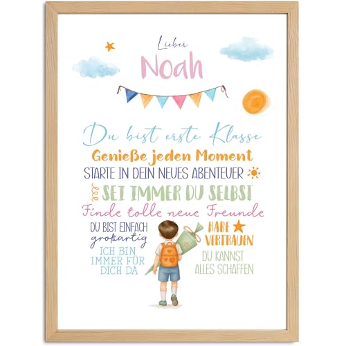 SpecialMe® Kinder-Poster Einschulung Motivation Affirmation personalisiert mit Namen Mutmacher Geschenk Deko Schulstart von SpecialMe