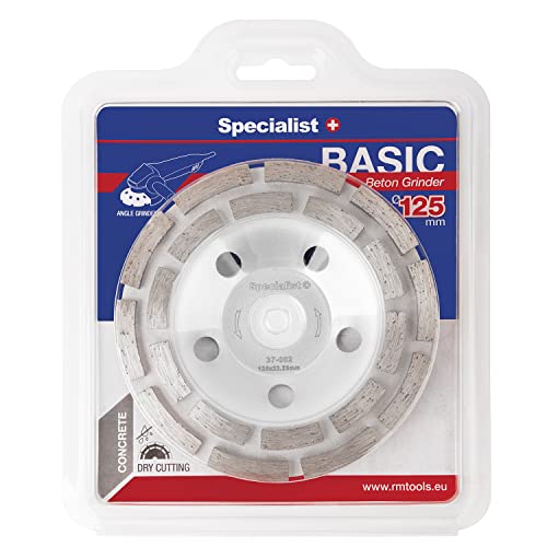 Basic Diamant Schleiftopf Abrasiv 125 x 22.23mm für Beton, Mauerwerk, Stein von Specialist+ I Geeignet für Betonunebenheiten, zum Schrubben von Fugen nach dem Gießen, zum Entfernen alter Farbe Basic Diamant Schleiftopf Abrasiv 125 x 22.23mm für Beton, Mauerwerk, Stein von Specialist+ I Geeignet für Betonunebenheiten, zum Schrubben von Fugen nach dem Gießen, zum Entfernen alter Farbe von Specialist+