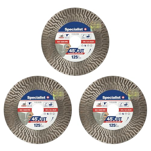 Specialist+ 3er-Pack Diamant-Trenn- und Schleifscheiben – Fliesen Schneider Set für Fliesen, Porzellan & Stein (125mm) | Fliesen Gehrungsschneider & Winkelschleifer Ständer Kompatibel von Specialist+