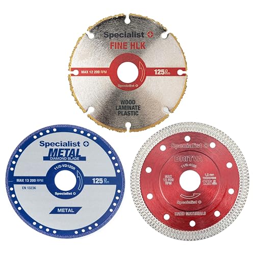 Specialist+ Universal-Trennscheiben-Set, 3-teilig 125mm– Enthält ausgewählte einzigartige Trennscheiben Für Holz, Fliesen und Metall - Effizientes und präzises Schneiden Specialist+ Universal-Trennscheiben-Set, 3-teilig 125mm– Enthält ausgewählte einzigartige Trennscheiben Für Holz, Fliesen und Metall - Effizientes und präzises Schneiden von Specialist+