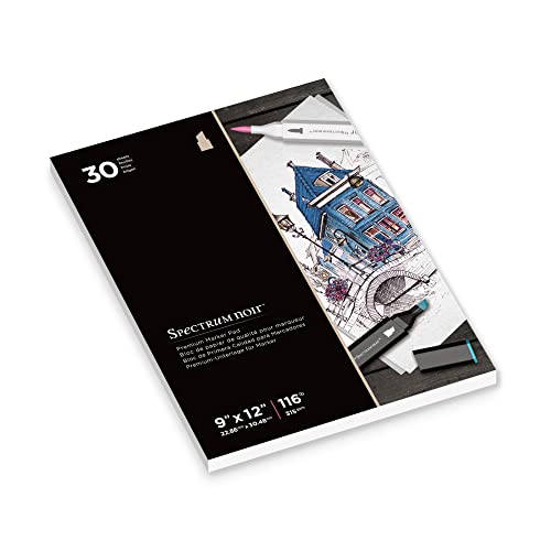Spectrum Noir SPECN-MPAD9 9" x 12" Premium Marker Papierblock, Papier, Weiß, 30 x 23 x 0.8 cm von Spectrum Noir