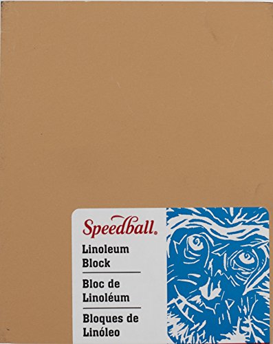 Speedball 4307 Premium Montiert Linoleum Block - feine, flache Oberfläche für einfaches Schnitzen, Smoky Tan, 4 x 5 Zoll von Speedball