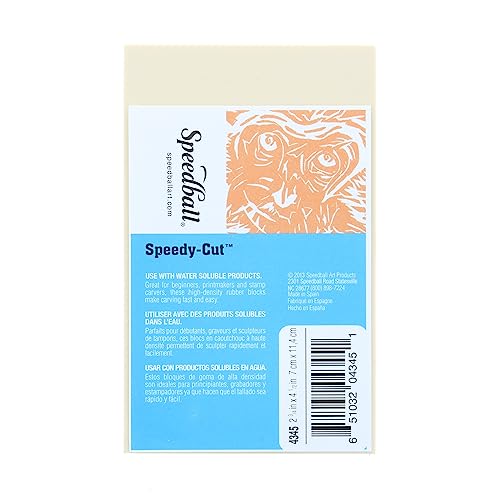 Speedball 4345 Speedy-Cut Printing Block-Soft Rubber-Like Material Easy to Carve, 2.75 x 4.5 Inches von Speedball