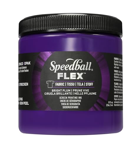 Speedball Flex Fabric Siebdruckfarbe, 8 Unzen, helle Pflaume für T-Shirt und Siebdruck, neu für 2023 von Speedball
