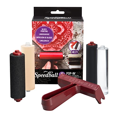 Speedball Pop-in Rollengebet-Set, 10,2 cm, Schaumstoff, Gummi, Hartgummi und Acryl von Speedball