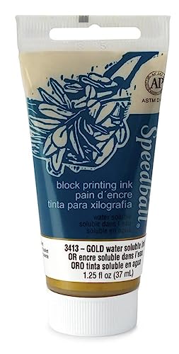 Speedball Wasserlösliche Blockdruck-Tinte, Gold, 37 ml Speedball Wasserlösliche Blockdruck-Tinte, Gold, 37 ml von Speedball