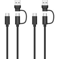 speedlink USB-C/A zu USB-C Kabel Set USB-Kabel Play & Charge 2 x 3,0 m schwarz, 1 St. von Speedlink