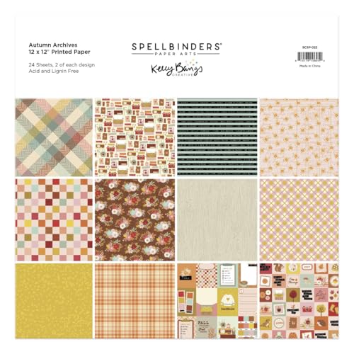 Autumn Archives 30,5 x 30,5 cm, bedrucktes Papier aus der Autumn Archives Collection von Kelly Bangs von Spellbinders