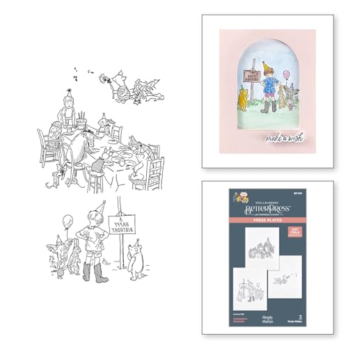 Celebration Moments Pressplatten aus der Say Cheese Classic Pooh Birthday Collection von Simple Stories von Spellbinders
