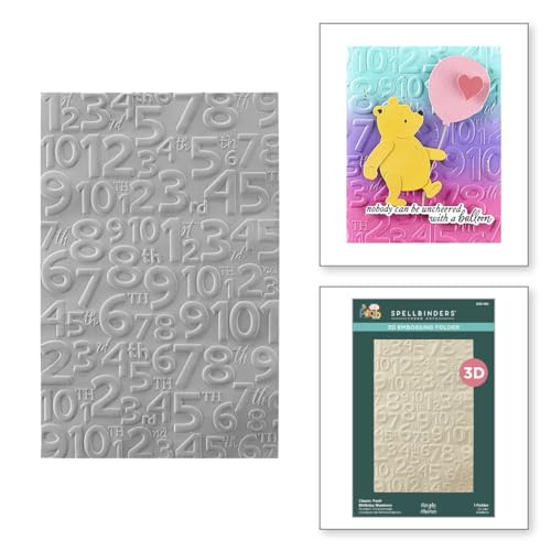 Classic Pooh Geburtstagszahlen geätzte Stanzformen aus der Say Cheese Classic Pooh Birthday Collection von Spellbinders