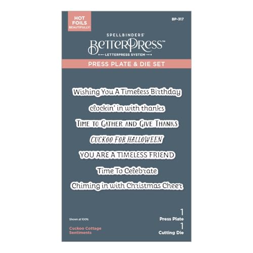 Cuckoo Cottage Sentiments BetterPress Teller und Stanzformen-Set aus der Cuckoo Cottage Collection Cuckoo Cottage Sentiments BetterPress Teller und Stanzformen-Set aus der Cuckoo Cottage Collection von Spellbinders