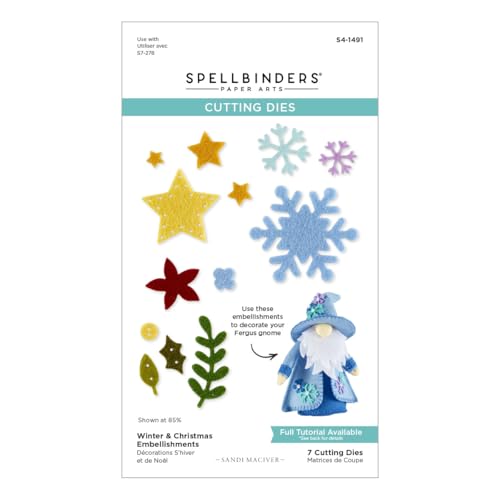 Geätzte Stanzformen für Winter- und Weihnachtsverzierungen aus der 3D-Filz-Dekor-Kollektion von Sandi Maciver von Spellbinders