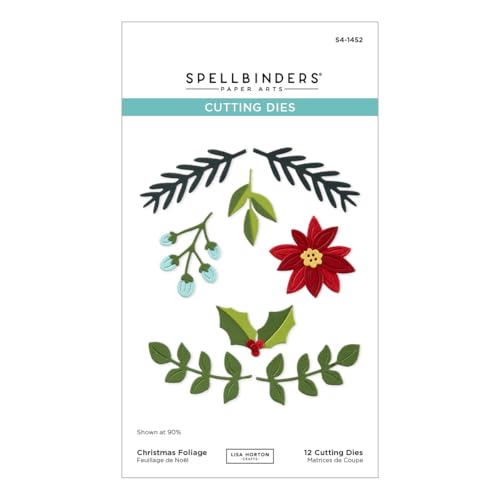 Geätzte Stanzformen mit Weihnachtsblättern aus der All About Christmas Collection von Lisa Horton von Spellbinders