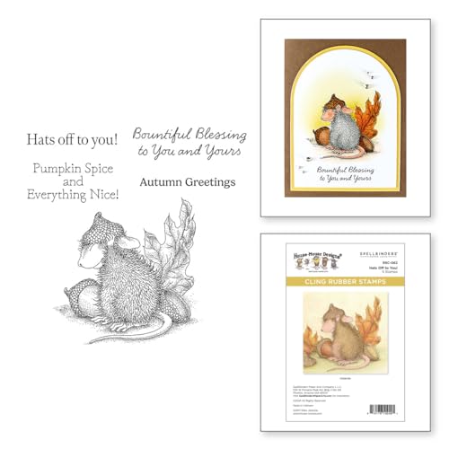 Hats Off to You! Gummistempel-Set aus der House-Mouse Tree-mendous Christmas Collection, rot von Spellbinders