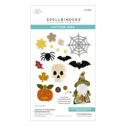 Herbst- und Halloween-Verzierungen, geätzte Stanzformen aus der 3D-Filz-Dekor-Kollektion von Sandi Maciver von Spellbinders