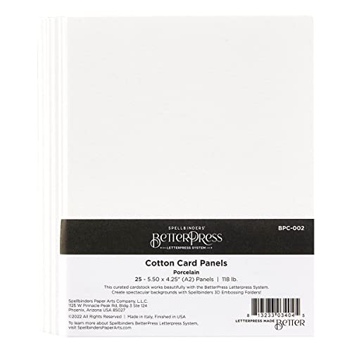 Spellbinders BPC-002 BetterPress Cotton Card Panels A2 Porcelain, WHITE, ONE Spellbinders BPC-002 BetterPress Cotton Card Panels A2 Porcelain, WHITE, ONE von Spellbinders
