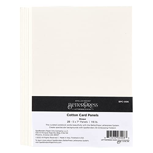 Spellbinders BPC-006 BetterPress Cotton Card Panels A7 Bisque, WHITE, ONE Spellbinders BPC-006 BetterPress Cotton Card Panels A7 Bisque, WHITE, ONE von Spellbinders