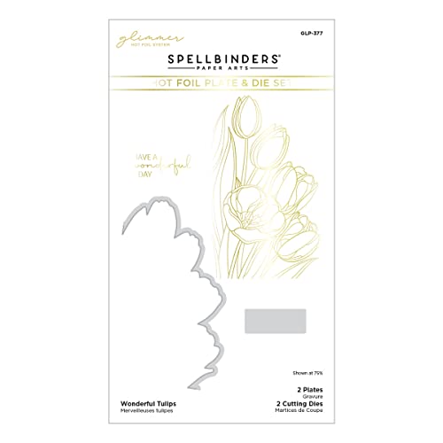 Spellbinders Wonderful Tulips Glimmer Heißfolie Teller & Stanzformen-Set aus der Four Petal Collection, Metall, 1 Stück Spellbinders Wonderful Tulips Glimmer Heißfolie Teller & Stanzformen-Set aus der Four Petal Collection, Metall, 1 Stück von Spellbinders