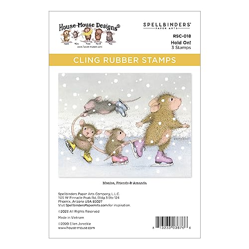 Spellbinders Hold On! Gummistempel-Set aus der House-Mouse Holiday Collection von Spellbinders