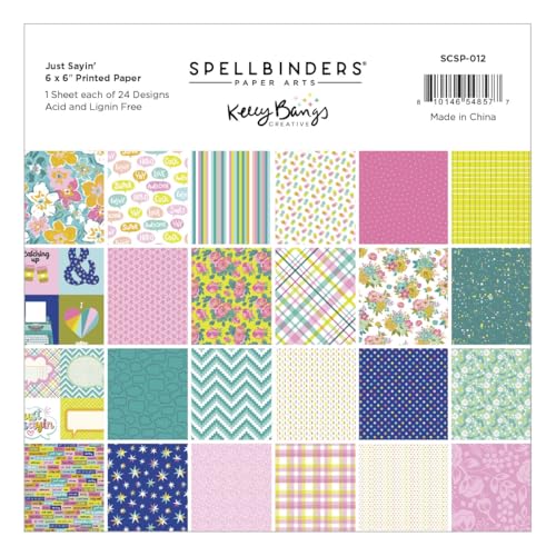 Spellbinders Just Sayin' 15,2 x 15,2 cm bedrucktes Papier aus der Just Sayin' Collection von Kelly Bangs Spellbinders Just Sayin' 15,2 x 15,2 cm bedrucktes Papier aus der Just Sayin' Collection von Kelly Bangs von Spellbinders