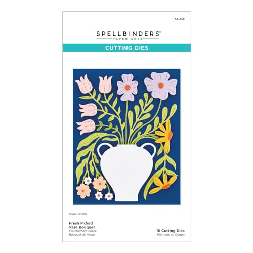 Spellbinders Metallstanzformen, frisch gepflückter Vasenstrauß aus der More Fresh Picked Kollektion, Stanzformen für Papierbastelarbeiten Spellbinders Metallstanzformen, frisch gepflückter Vasenstrauß aus der More Fresh Picked Kollektion, Stanzformen für Papierbastelarbeiten von Spellbinders