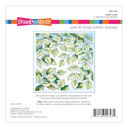 Spellbinders RSC-031 Stampendous Leafy Lines Haftgummistempel-Set aus der Beautiful Backgrounds-Kollektion Spellbinders RSC-031 Stampendous Leafy Lines Haftgummistempel-Set aus der Beautiful Backgrounds-Kollektion von Spellbinders