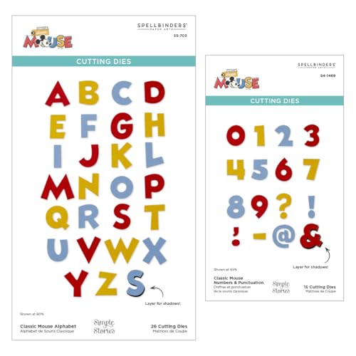 Spellbinders Say Cheese Classic Mouse Alphabet & Zahlen Bundle aus der Say Cheese Classic Mouse Kollektion von Spellbinders
