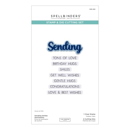 Spellbinders Sending Smiles Sentiments Stempel- und Stanzformen-Set aus der Wildflowers-Kollektion von Lisa Horton Spellbinders Sending Smiles Sentiments Stempel- und Stanzformen-Set aus der Wildflowers-Kollektion von Lisa Horton von Spellbinders