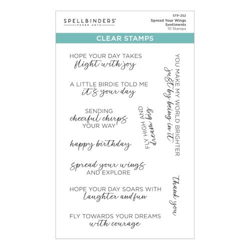 Spellbinders Spread Your Wings Sentiments Clear Stamp Set aus der Cheerful Chirps Collection Spellbinders Spread Your Wings Sentiments Clear Stamp Set aus der Cheerful Chirps Collection von Spellbinders
