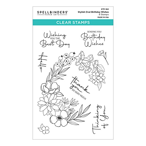 Spellbinders Stilvolles ovales Stempel-Set mit Geburtstagswünschen Spellbinders Stilvolles ovales Stempel-Set mit Geburtstagswünschen von Spellbinders