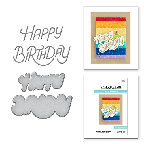 Spellbinders Stylized Happy Birthday geätzte Stanzformen, Metall Spellbinders Stylized Happy Birthday geätzte Stanzformen, Metall von Spellbinders