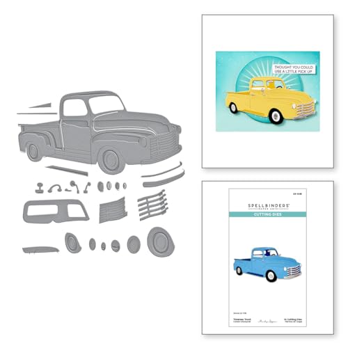 Spellbinders Zeitlose Truck-geätzte Stanzformen aus der Classic Road Legends Kollektion von Mindy Eggen von Spellbinders