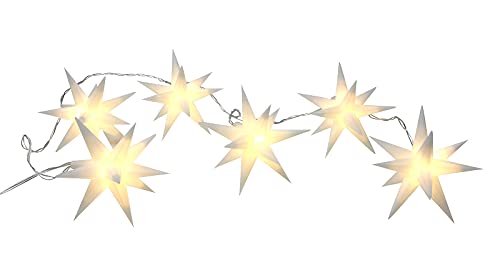 3D Stern Lichterkette mit 6 LED - 150 cm - Sternen Lichterkette Strom betrieben für Innen & Außen von Spetebo