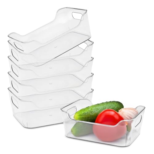Kunststoff Kühlschrank Organizer 20 x 14 cm transparent - 6er Set - Aufbewahrungsbox für die Küche lebensmittelecht - Lebensmittel Sortierbox Ordnungskorb Obst Gemüse Schale durchsichtig Kunststoff Kühlschrank Organizer 20 x 14 cm transparent - 6er Set - Aufbewahrungsbox für die Küche lebensmittelecht - Lebensmittel Sortierbox Ordnungskorb Obst Gemüse Schale durchsichtig von Spetebo