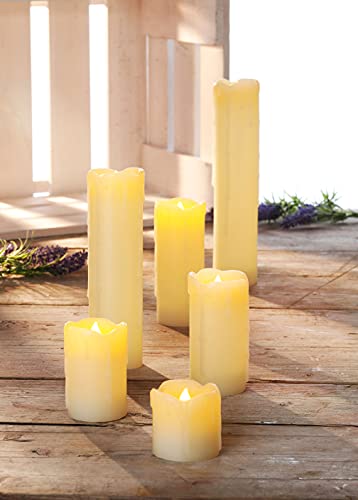 Spetebo LED Echtwachs Kerzen - 6er Set/verschiedene Größen - mit flackernder Flamme und Timer Funktion Herbst Winter Weihnachts Dekoration von Spetebo