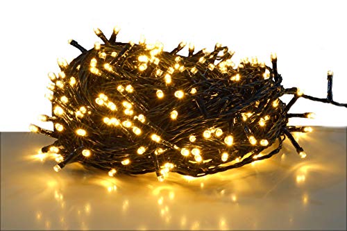 LED Lichterkette mit 200 LED - warm weiß/Kabel: grün - für den Innen- und Außenbereich - Weihnachtsbaum Lichterkette LED Lichterkette mit 200 LED - warm weiß/Kabel: grün - für den Innen- und Außenbereich - Weihnachtsbaum Lichterkette von Spetebo