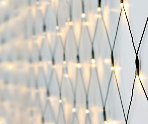 LED Lichternetz 300 x 300 cm mit 240 LEDs - warmweiß - für Innen und Außen geeignet - Kabelfarbe: transparent von Spetebo