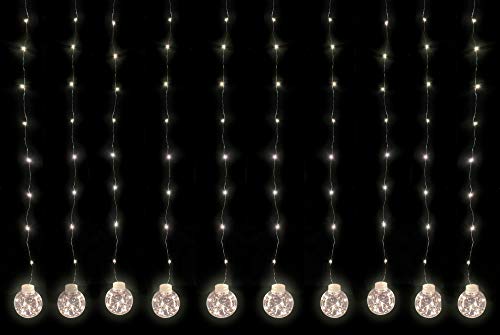 LED Lichtervorhang 300 x 90 cm - Kugel Lichterkette für Fenster - Deko Weihnachten Fensterdeko von Spetebo