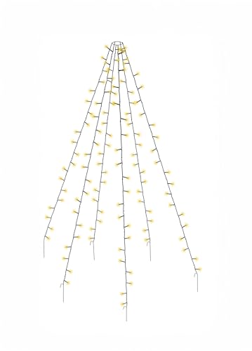 Spetebo LED Weihnachtsbaum Überwurf - mit 6 Strängen á 2m - 120 LED in warm weiß Lichterkette Lichternetz Tannenbaum Fahnenmast Beleuchtung innen außen von Spetebo