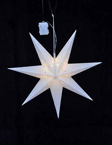 LED Weihnachtsstern mit Auto Timer - 60x21 cm - LED Stern zu Weihnachten zum aufhängen - Fensterdeko Batterie betrieben von Spetebo
