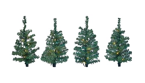 Lichterbäumchen Gartenstecker 50 cm - 4er Set / 40 LED - Weihnachts Deko Garten Beleuchtung - Künstliche Tannenbäume beleuchtet LED Tanne Weihnachtsbaum Stecker für draußen von Spetebo