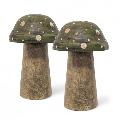Mangoholz Deko Pilz zum Hinstellen 12 cm - 2er Set - Holz Fliegenpilz Figur zur Herbstdeko - Holzpilz Dekopilz Dekoration Tischdeko Aufsteller Holzdeko Dekofigur für Herbst Weihnachten Mangoholz Deko Pilz zum Hinstellen 12 cm - 2er Set - Holz Fliegenpilz Figur zur Herbstdeko - Holzpilz Dekopilz Dekoration Tischdeko Aufsteller Holzdeko Dekofigur für Herbst Weihnachten von Spetebo